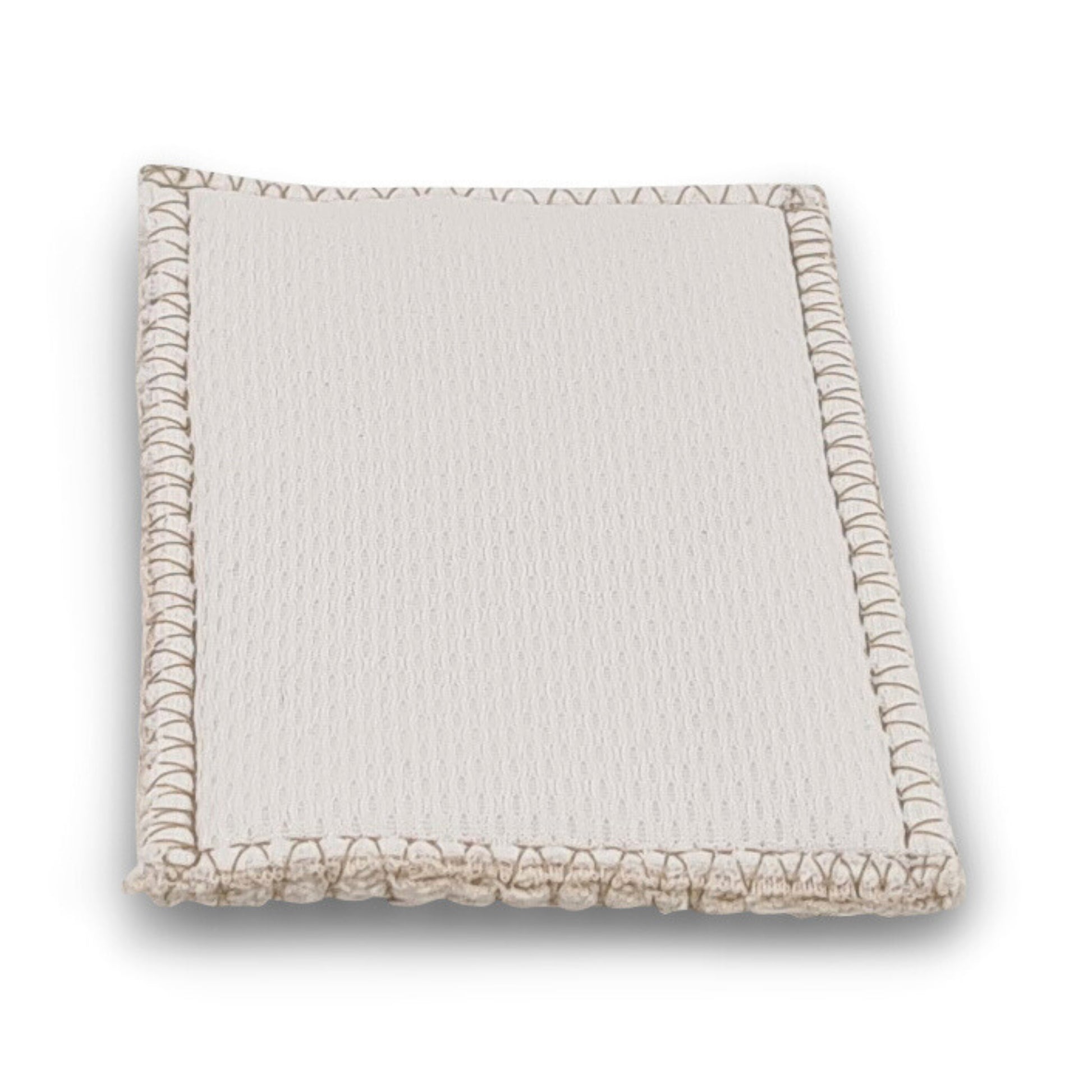 Detailansicht der Vorderseite der Saugeinlage der Inkontinenzhose für Hunde. Die Vorderseite ist ein feinlöchriges Polyestermesh.